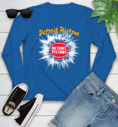 Detroit Pistons NBA Basketball Rip Sports Youth Long Sleeve 11 Detroit Pistons NBA Basketball Rip Sports Youth Long Sleeve - Image 11