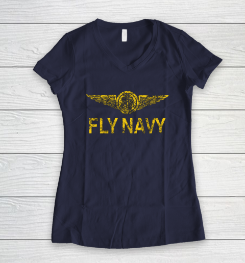 Fly Navy Shirt Women's V-Neck T-Shirt 7