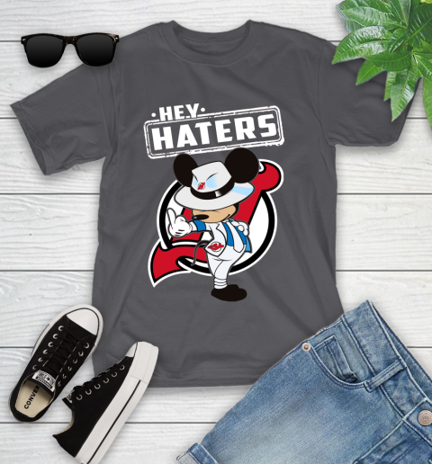 NHL Hey Haters Mickey Hockey Sports New Jersey Devils Youth T-Shirt 6