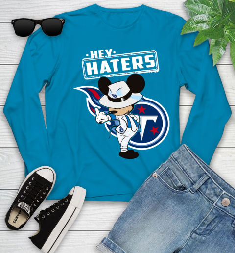 NFL Hey Haters Mickey Football Sports Tennessee Titans Youth Long Sleeve 8
