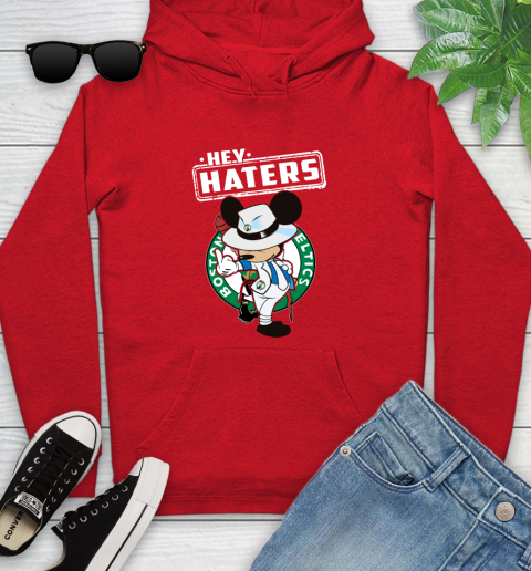 NBA Hey Haters Mickey Basketball Sports Boston Celtics Youth Hoodie 12
