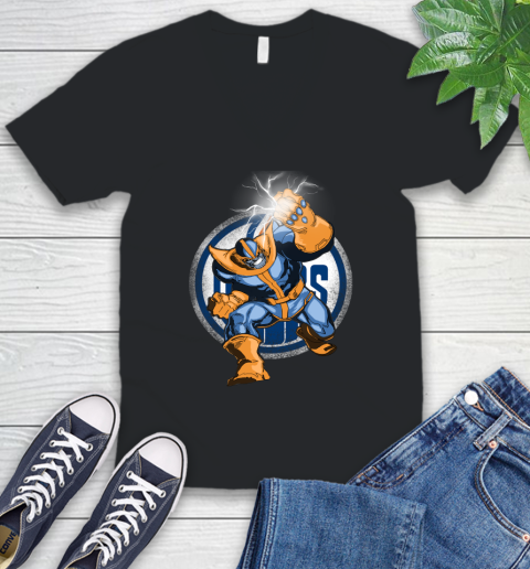 Edmonton Oilers NHL Hockey Thanos Avengers Infinity War Marvel V-Neck T-Shirt