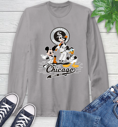 MLB Chicago White Sox Mickey Mouse Donald Duck Goofy Baseball T Shirt Long Sleeve T-Shirt 6