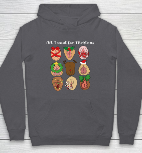 All I Want For Christmas Is Pussy Ugly Christmas Funny Naughty Santa Hoodie 4