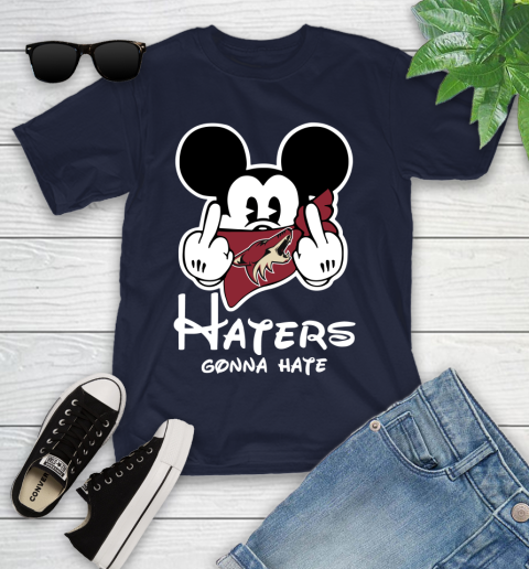 NHL Arizona Coyotes Haters Gonna Hate Mickey Mouse Disney Hockey T Shirt Youth T-Shirt 2