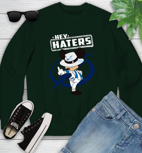 NHL Hey Haters Mickey Hockey Sports Tampa Bay Lightning Youth Sweatshirt 9