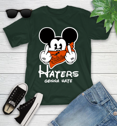MLB Baltimore Orioles Haters Gonna Hate Mickey Mouse Disney Baseball T Shirt_000 Youth T-Shirt 5