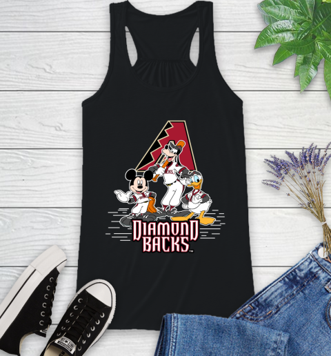 MLB Arizona Diamondbacks Mickey Mouse Donald Duck Goofy Baseball T Shirt Racerback Tank