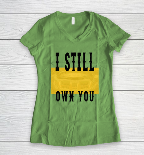 I Still Own You Funny Football Shirt Women's V-Neck T-Shirt 3