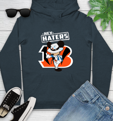 NFL Hey Haters Mickey Football Sports Cincinnati Bengals Youth Hoodie 10