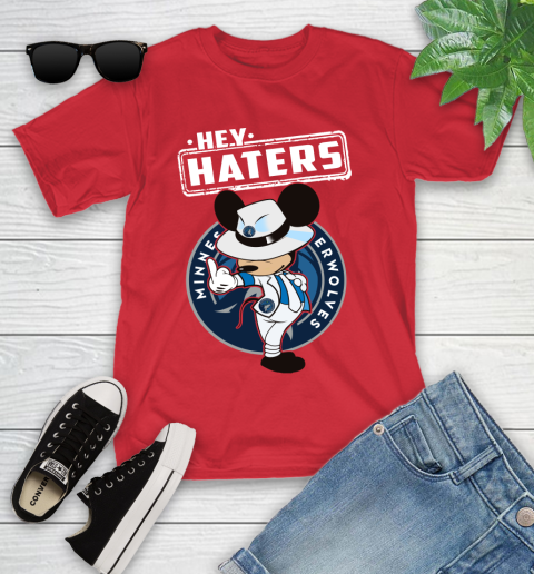 NBA Hey Haters Mickey Basketball Sports Minnesota Timberwolves Youth T-Shirt 13