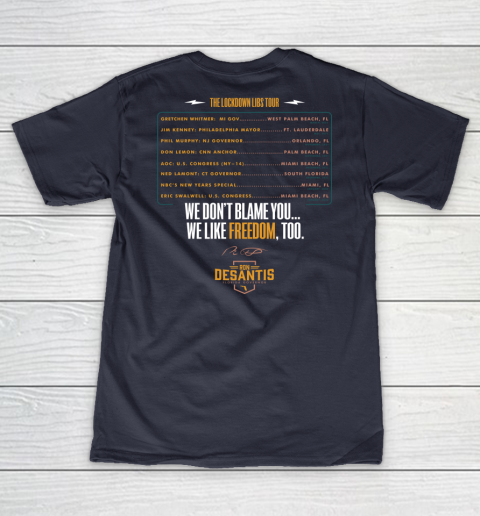 Escape To Florida Shirt Ron DeSantis (Print on front and back) V-Neck T-Shirt 20