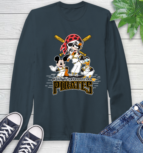 MLB Pittsburgh Pirates Mickey Mouse Donald Duck Goofy Baseball T Shirt Long Sleeve T-Shirt 9