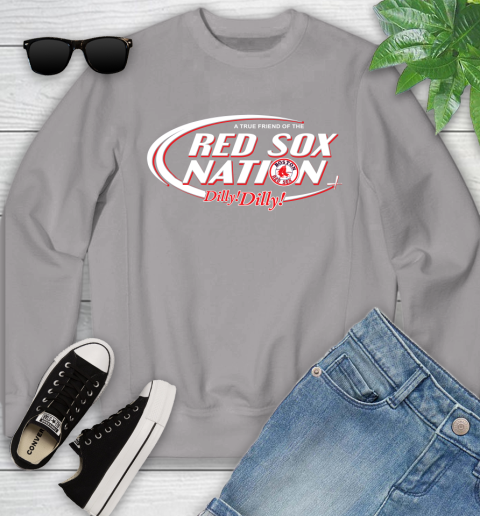 MLB A True Friend Of The Boston Red Sox Dilly Dilly Baseball Sports Youth Sweatshirt 3