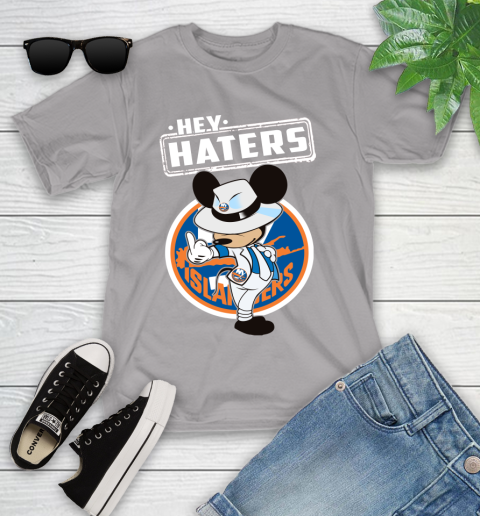NHL Hey Haters Mickey Hockey Sports New York Islanders Youth T-Shirt 4
