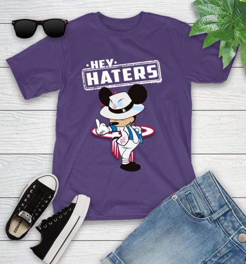 NBA Hey Haters Mickey Basketball Sports Houston Rockets Youth T-Shirt 3