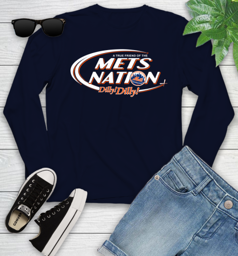 MLB A True Friend Of The New York Mets Dilly Dilly Baseball Sports Youth Long Sleeve 2
