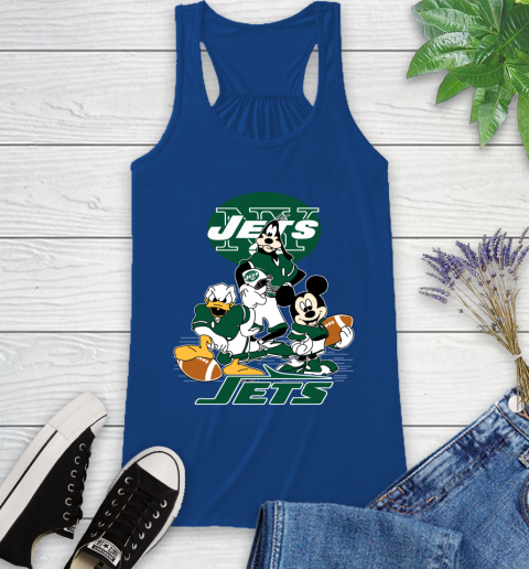 NFL New York Jets Mickey Mouse Donald Duck Goofy Football Shirt Racerback Tank 8