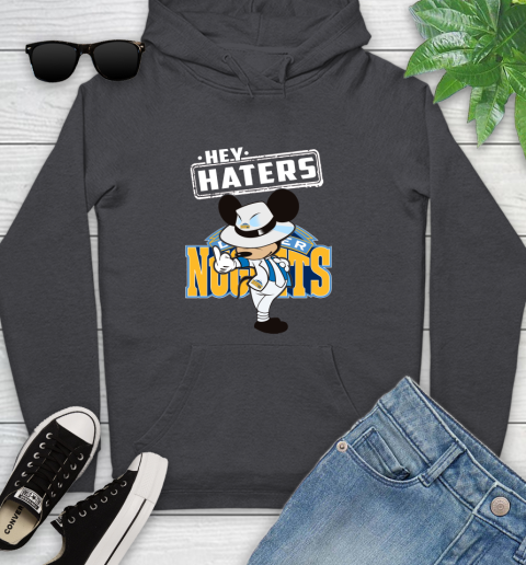 NBA Hey Haters Mickey Basketball Sports Denver Nuggets Youth Hoodie 8