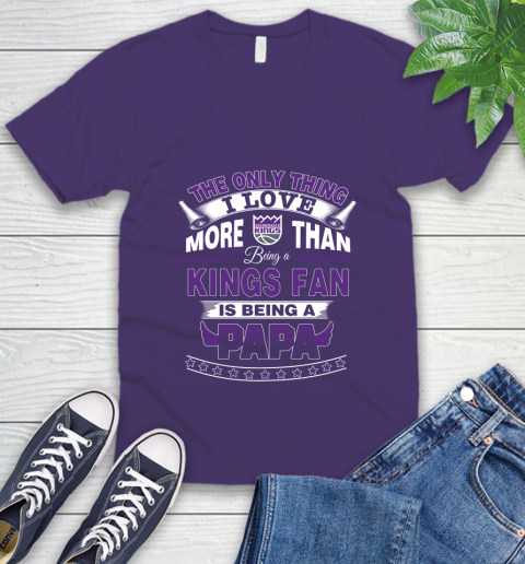 NBA The Only Thing I Love More Than Being A Sacramento Kings Fan Is Being A Papa Basketball V-Neck T-Shirt 9