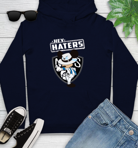 NBA Hey Haters Mickey Basketball Sports Brooklyn Nets Youth Hoodie 3