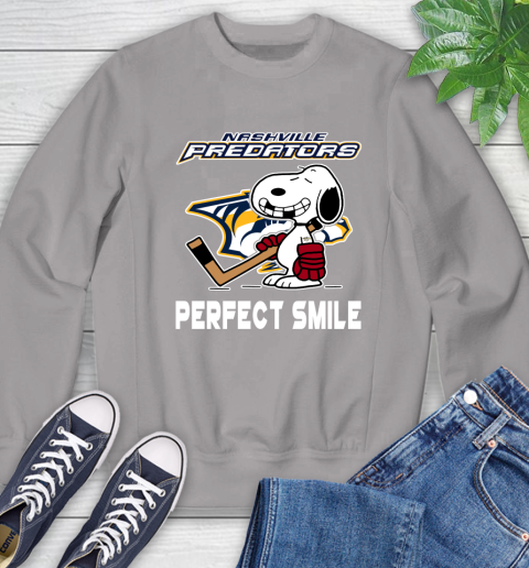 NHL Nashville Predators Snoopy Perfect Smile The Peanuts Movie Hockey T Shirt Sweatshirt 5