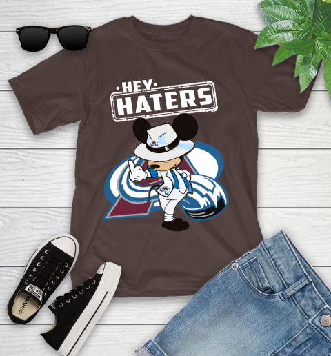 NHL Hey Haters Mickey Hockey Sports Colorado Avalanche Youth T-Shirt 7