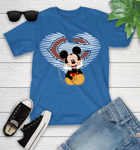 NFL Chicago Bears The Heart Mickey Mouse Disney Football T Shirt_000 Youth T-Shirt 12
