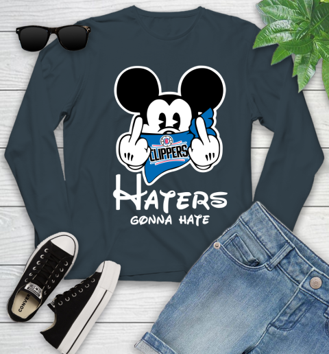 NBA LA Clippers Haters Gonna Hate Mickey Mouse Disney Basketball T Shirt Youth Long Sleeve 9