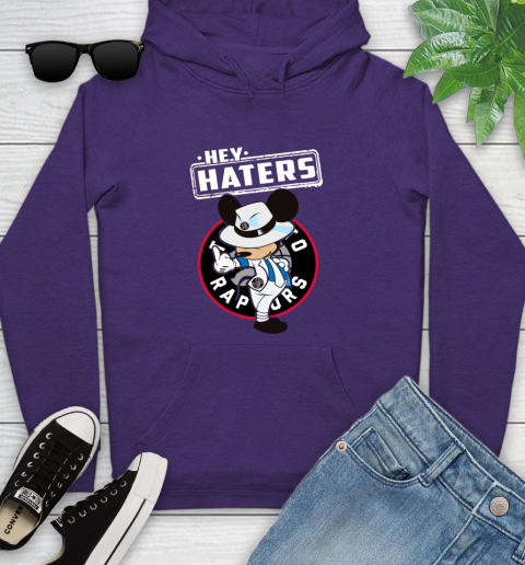 NBA Hey Haters Mickey Basketball Sports Toronto Raptors Youth Hoodie 5