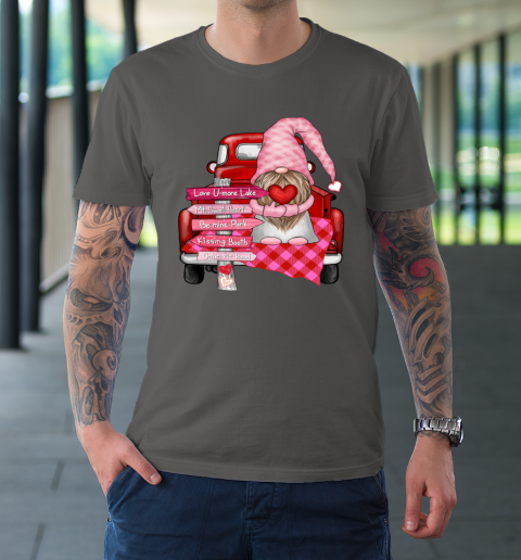 Valentine Vintage Red Truck Gnomes You And Me Valentines Day T-Shirt 6