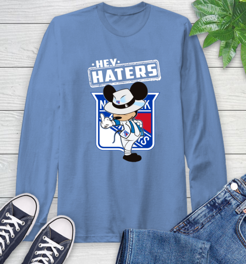 NHL Hey Haters Mickey Hockey Sports New York Rangers Long Sleeve T-Shirt 12