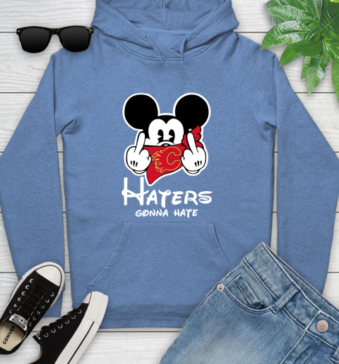 NHL Calgary Flames Haters Gonna Hate Mickey Mouse Disney Hockey T Shirt Youth Hoodie 13