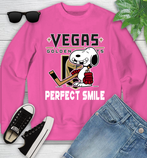 NHL Vegas Golden Knights Snoopy Perfect Smile The Peanuts Movie Hockey T Shirt Youth Sweatshirt 6
