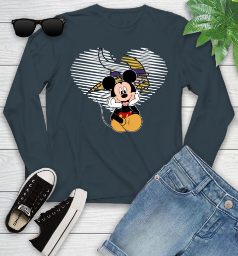 NFL Minnesota Vikings The Heart Mickey Mouse Disney Football T Shirt_000 Youth Long Sleeve 9