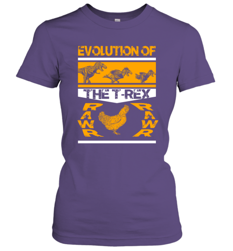 Funny Dinosaur Gift Evolution Of The T Rex Rawr Chicken Women Tee