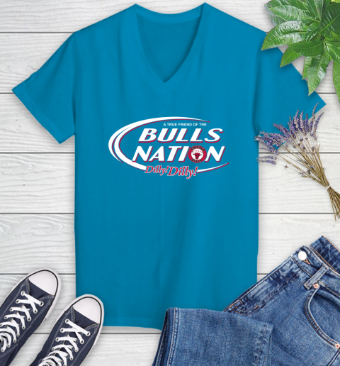 NBA A True Friend Of The Chicago Bulls Dilly Dilly Basketball Sports Women's V-Neck T-Shirt 7