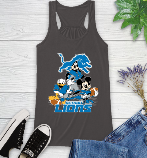 NFL Detroit Lions Mickey Mouse Donald Duck Goofy Football Shirt Racerback Tank 11