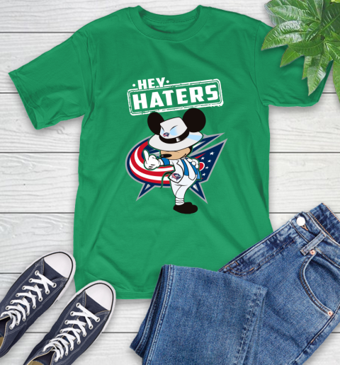 NHL Hey Haters Mickey Hockey Sports Columbus Blue Jackets T-Shirt 7