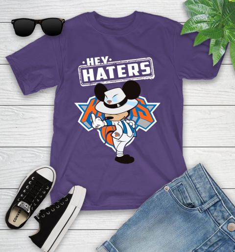 NBA Hey Haters Mickey Basketball Sports New York Knicks Youth T-Shirt 3