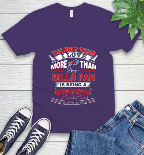 NFL The Only Thing I Love More Than Being A Buffalo Bills Fan Is Being A Papa Football V-Neck T-Shirt 9