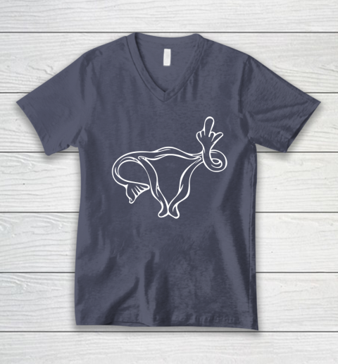 Middle Finger Uterus V-Neck T-Shirt 6