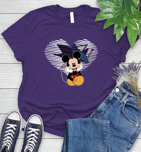 NHL San Jose Sharks The Heart Mickey Mouse Disney Hockey Women's T-Shirt 4