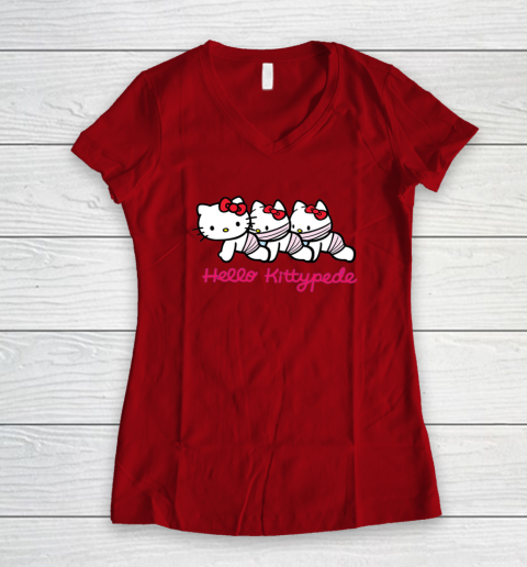 Hello Kittypede The Human Centipede Women's V-Neck T-Shirt 5