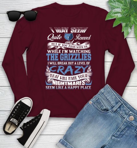 Memphis Grizzlies NBA Basketball Don't Mess With Me While I'm Watching My Team Youth Long Sleeve 6