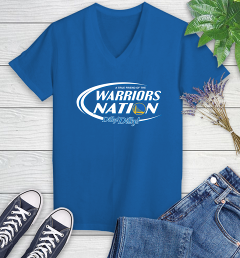 NBA A True Friend Of The Golden State Warriors Dilly Dilly Basketball Sports Women's V-Neck T-Shirt 10