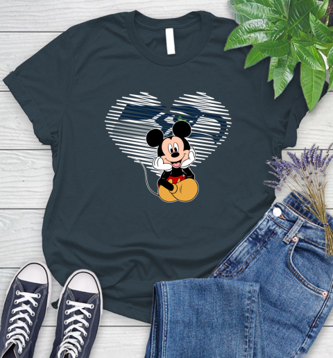 NFL Seattle Seahawks The Heart Mickey Mouse Disney Football T Shirt_000 Women's T-Shirt 11