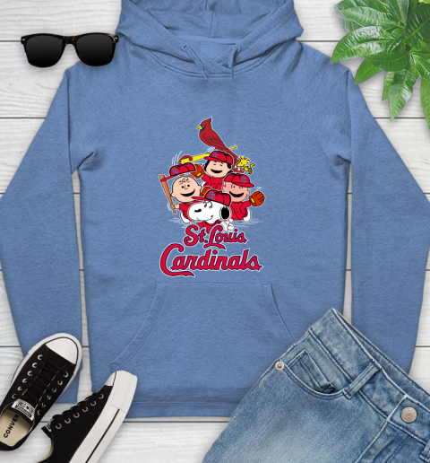 MLB St.Louis Cardinals Snoopy Charlie Brown Woodstock The Peanuts Movie Baseball T Shirt_000 Youth Hoodie 13