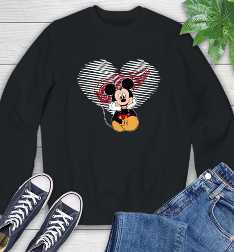 NHL Detroit Red Wings The Heart Mickey Mouse Disney Hockey Sweatshirt