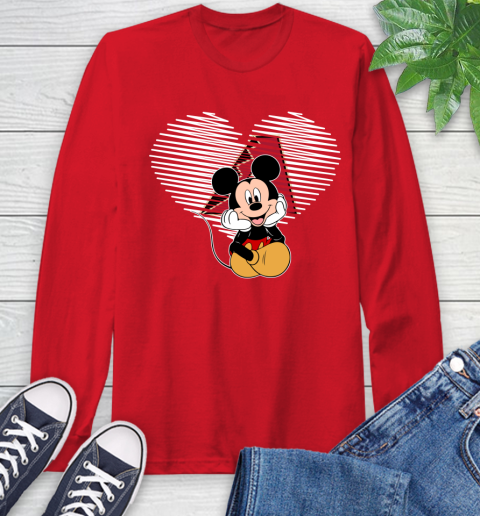 MLB Arizona Diamondbacks The Heart Mickey Mouse Disney Baseball T Shirt_000 Long Sleeve T-Shirt 11